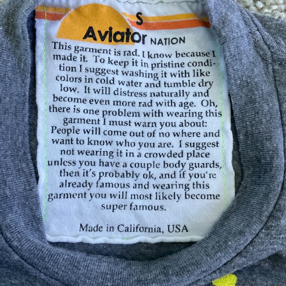 Aviator Nation Hawaii Love rare t-shirt raw bottom unisex size small - Picture 2 of 6
